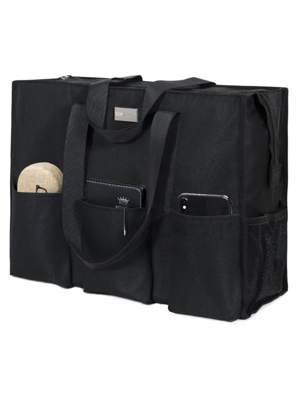 Utility Water Resistant Tote Bag 13 Pockets Zipper Travel Work